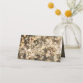 Gold String Lights Rustic Holding Hochzeit Platzkarte (Rückseite)