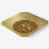 Gold Strings Snowflakes Gold Metallic Pappteller (Gewinkelt)