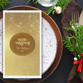 Gold Strings Snowflakes Gold Metallic Serviette