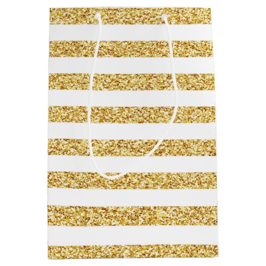 Gold Strip Geschenktasche Mittlere Geschenktüte (Vorderseite)