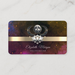 Gold Strip Lotus Moon Business Card Visitenkarte