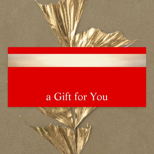 Gold Strip Red Geschenkgutschein Dankeskarte