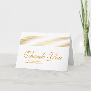 Gold Strip Sleek White Dankeschön Karte