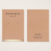 Gold Stripe Kraft Earring Display Holder (Vorne & Hinten)