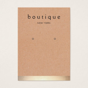 Gold Stripe Kraft Earring Display Holder