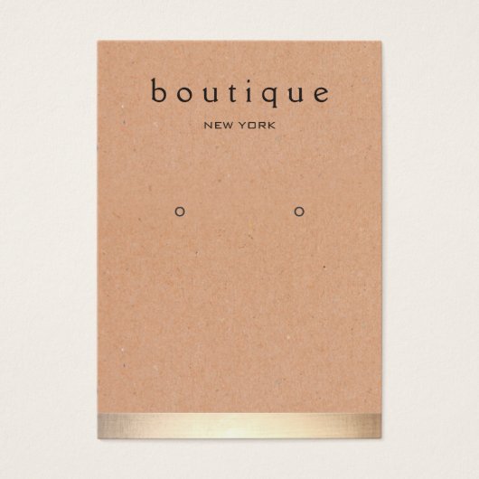 Gold Stripe Kraft Earring Display Holder (Vorderseite)