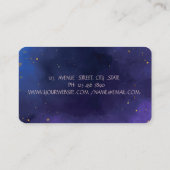 Gold Stripe Lotus Moon Blue Yoga Instructor Visitenkarte (Rückseite)