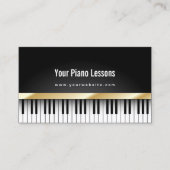 Gold Stripe Piano Lektionen Dunkle Visitenkarte (Vorderseite)
