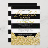 Gold Stripes Brautparty-Einladung Einladung (Vorne/Hinten)