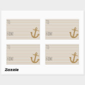 Gold Stripes Imitate Glitzer Ankerzeichen Rechteckiger Aufkleber (Blatt)