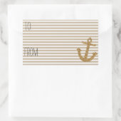 Gold Stripes Imitate Glitzer Ankerzeichen Rechteckiger Aufkleber (Tasche)