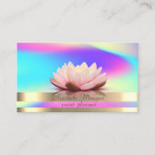 Gold Stripes Ombre Holographic Iridescent Lotus Visitenkarte (Vorderseite)