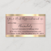 Gold Strokes Marmor Beauty Shop Rose Wellness-Cent Visitenkarte (Rückseite)