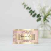 Gold Strokes Marmor Beauty Shop Rose Wellness-Cent Visitenkarte (Stehend Vorderseite)