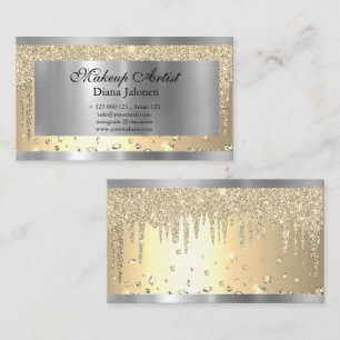 Gold Strokes Marmor Schönheitssalon Rose Spa Make- Visitenkarte