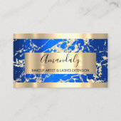 Gold Strokes Royal Blue Beauty Shop Visitenkarte (Vorderseite)