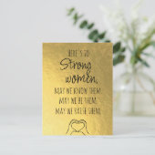 Gold Strong Women Motivierend Postcard Postkarte (Stehend Vorderseite)
