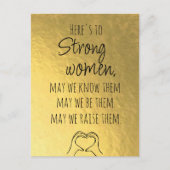 Gold Strong Women Motivierend Postcard Postkarte (Vorderseite)