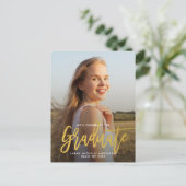 Gold Stylish Chic Graduation Party Foto Postkarte (Stehend Vorderseite)