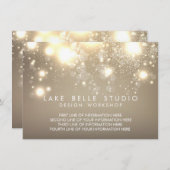 Gold Subtile Glitzer Bokeh Information Card Begleitkarte (Vorne/Hinten)