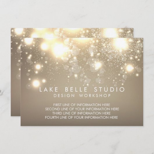 Gold Subtile Glitzer Bokeh Information Card Begleitkarte (Vorne/Hinten)