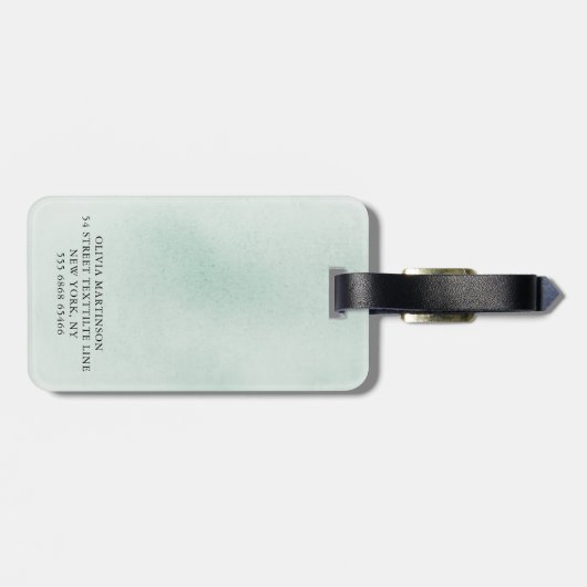 Gold Succulents Greenery Monogram Gepäckanhänger (Rückseite horizontal)