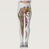Gold Summer Rainbow Seepferd Glitzer Leggings (Vorderseite)