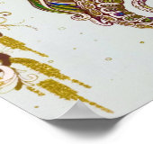 Gold Summer Rainbow Seepferd Glitzer Poster (Ecke)
