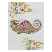 Gold Summer Rainbow Seepferd Glitzer Tischdecke (Vorderseite)