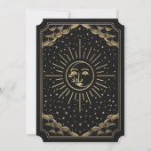 Gold Sun and Moon Tarot Card Einladung zur Hochzei (Rückseite)