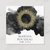 Gold Sun Celestial Moon Phases Quadratische Visitenkarte (Vorderseite)