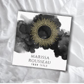 Gold Sun Celestial Moon Phases Quadratische Visitenkarte
