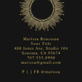 Gold Sun Celestial Moon Phases Quadratische Visitenkarte