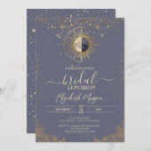 Gold Sun Celestial Stars Bridal Shower Einladung (Vorne/Hinten)