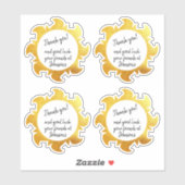 Gold Sun Danke für den Aufkleber (Blatt)