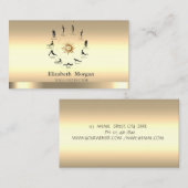 Gold Sun Girl Silhouette Yoga Instructor Visitenkarte (Vorne/Hinten)