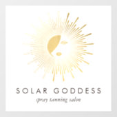 Gold Sun Goddess Girl Logo Spray Tanning Salon Fensteraufkleber (Blatt)