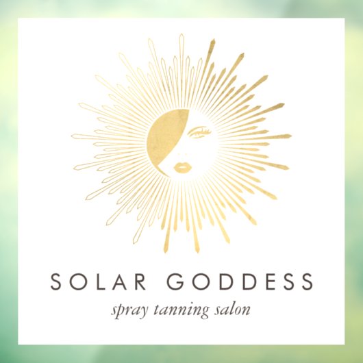 Gold Sun Goddess Girl Logo Spray Tanning Salon Fensteraufkleber (Blatt 3)