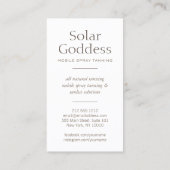 Gold Sun Goddess Girl Spray Tanning Salon Logo I Visitenkarte (Rückseite)