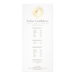 Gold Sun Goddess Girl Spray Tanning Salon Werbekarte