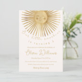 Gold Sun Happy Sunshine Einladung (Stehend Vorderseite)