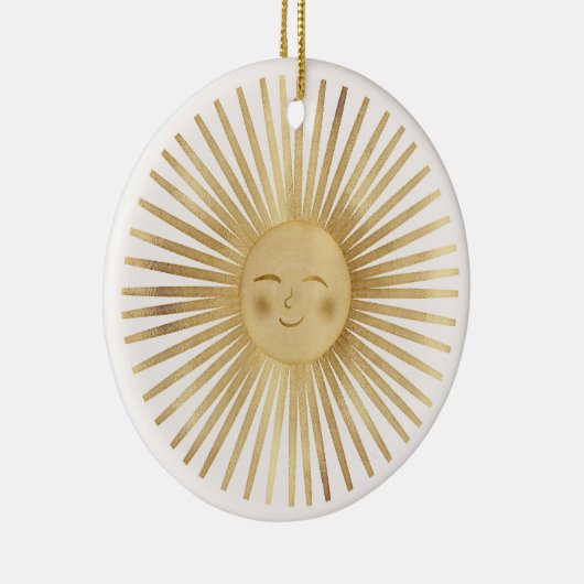 Gold Sun Happy Sunshine Keramik Ornament (Rechts)