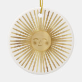 Gold Sun Happy Sunshine Keramik Ornament (Vorne)