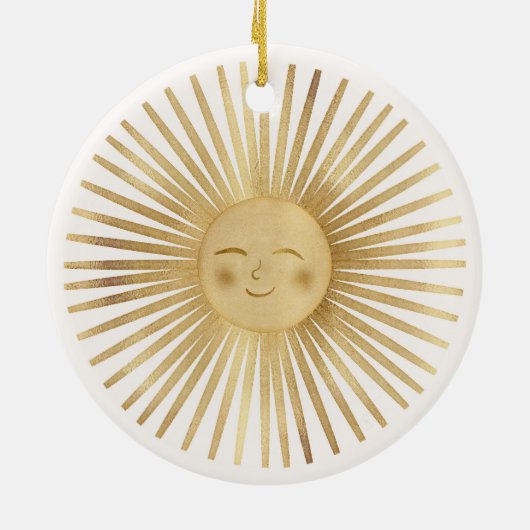 Gold Sun Happy Sunshine Keramik Ornament (Hinten)