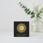 Gold Sun Imitate Foil Mandala Black Juwelier Desig Quadratische Visitenkarte (Stehend Vorderseite)