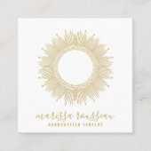 Gold Sun Imitate Foil Mandala Black Juwelier Desig Quadratische Visitenkarte (Vorderseite)