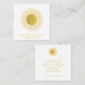 Gold Sun Imitate Foil Mandala Juwelier Designer Quadratische Visitenkarte (Vorne/Hinten)