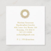 Gold Sun Imitate Foil Mandala Juwelier Designer Quadratische Visitenkarte (Rückseite)