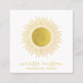 Gold Sun Imitate Foil Mandala Juwelier Designer Quadratische Visitenkarte (Vorderseite)