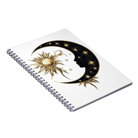 Gold Sun & Moon Notebook Notizblock (Rechte Seite)